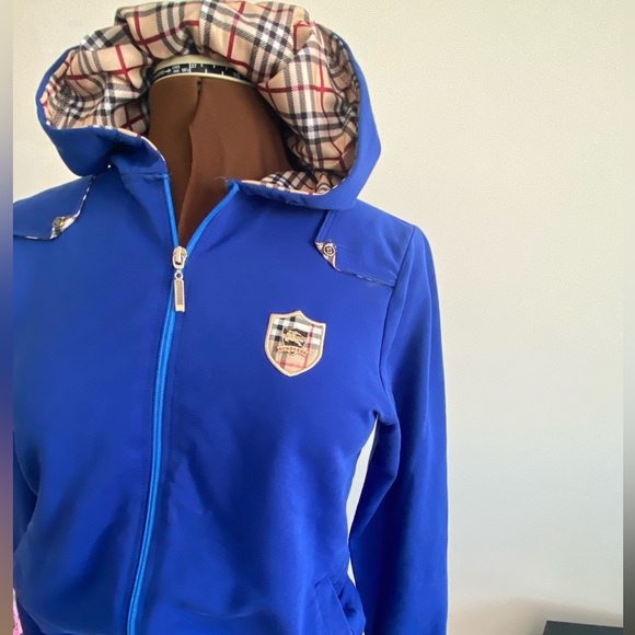 💙🤍❤️🖤BURBERRY💙🤍❤️🖤Check-hood drawstring hoodie .Size XL. - Picture 6 of 12